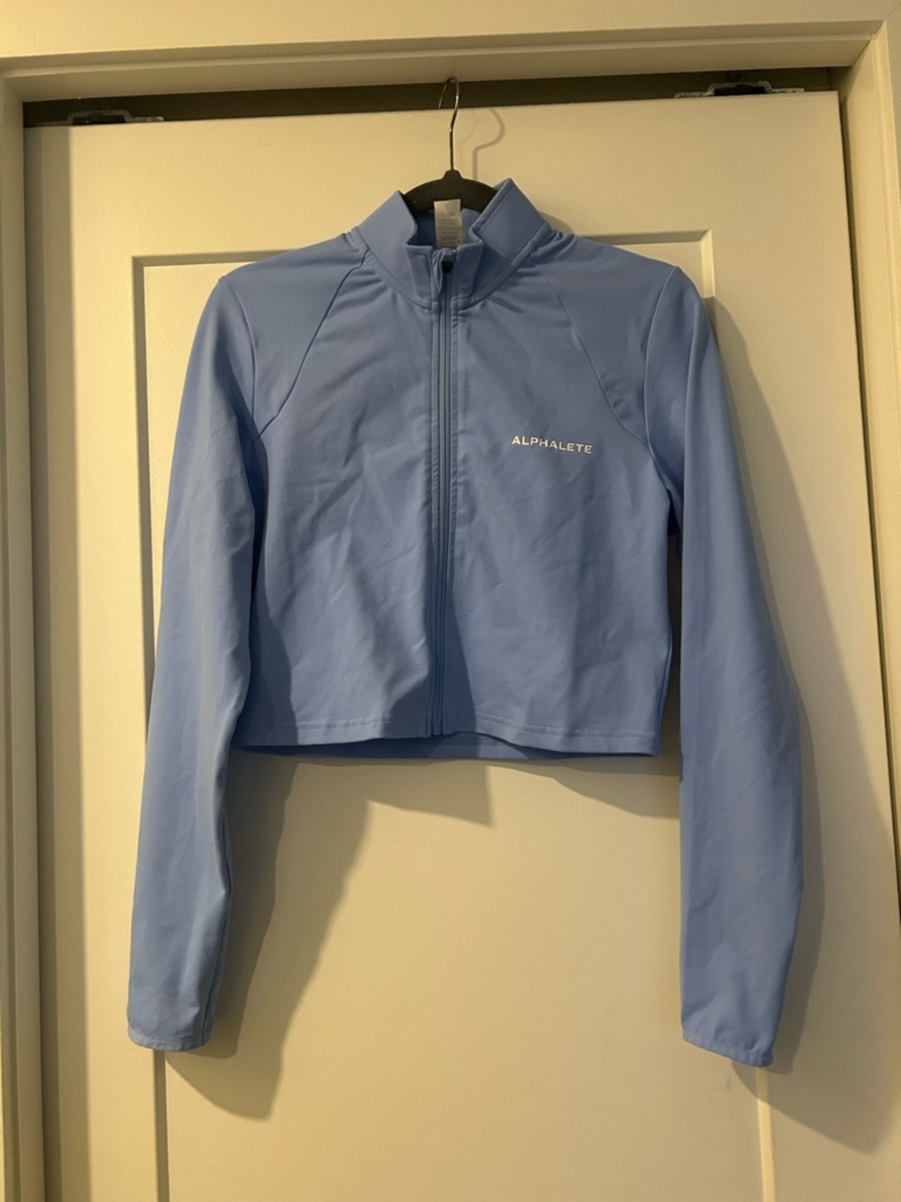 Alphalete Sky Blue Cropped Zip Jacket